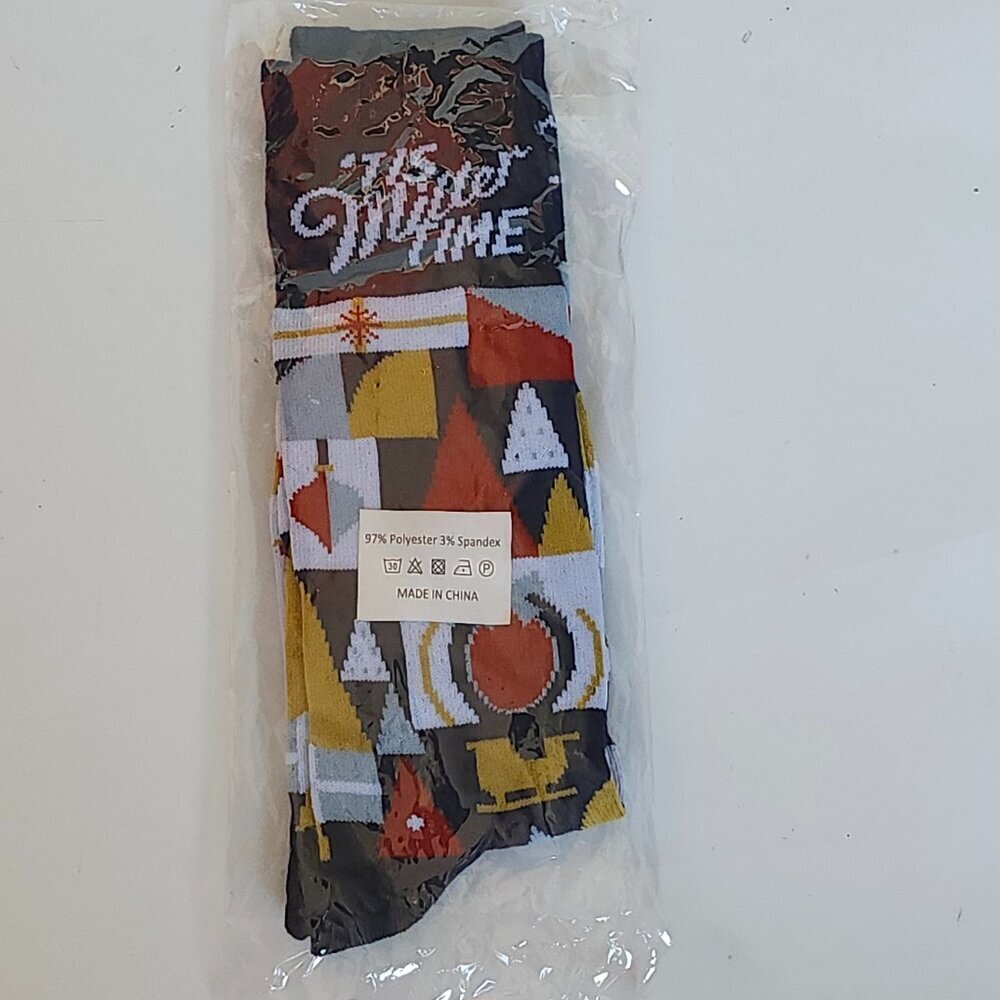 Miller Lite Holiday Socks "It's Miller Time" Feetie Socks OS